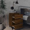 vidaXL Κομοδίνα 2 τεμ. Καφέ Δρυς 40 x 35 x 69 εκ. με Μεταλλικά Πόδια