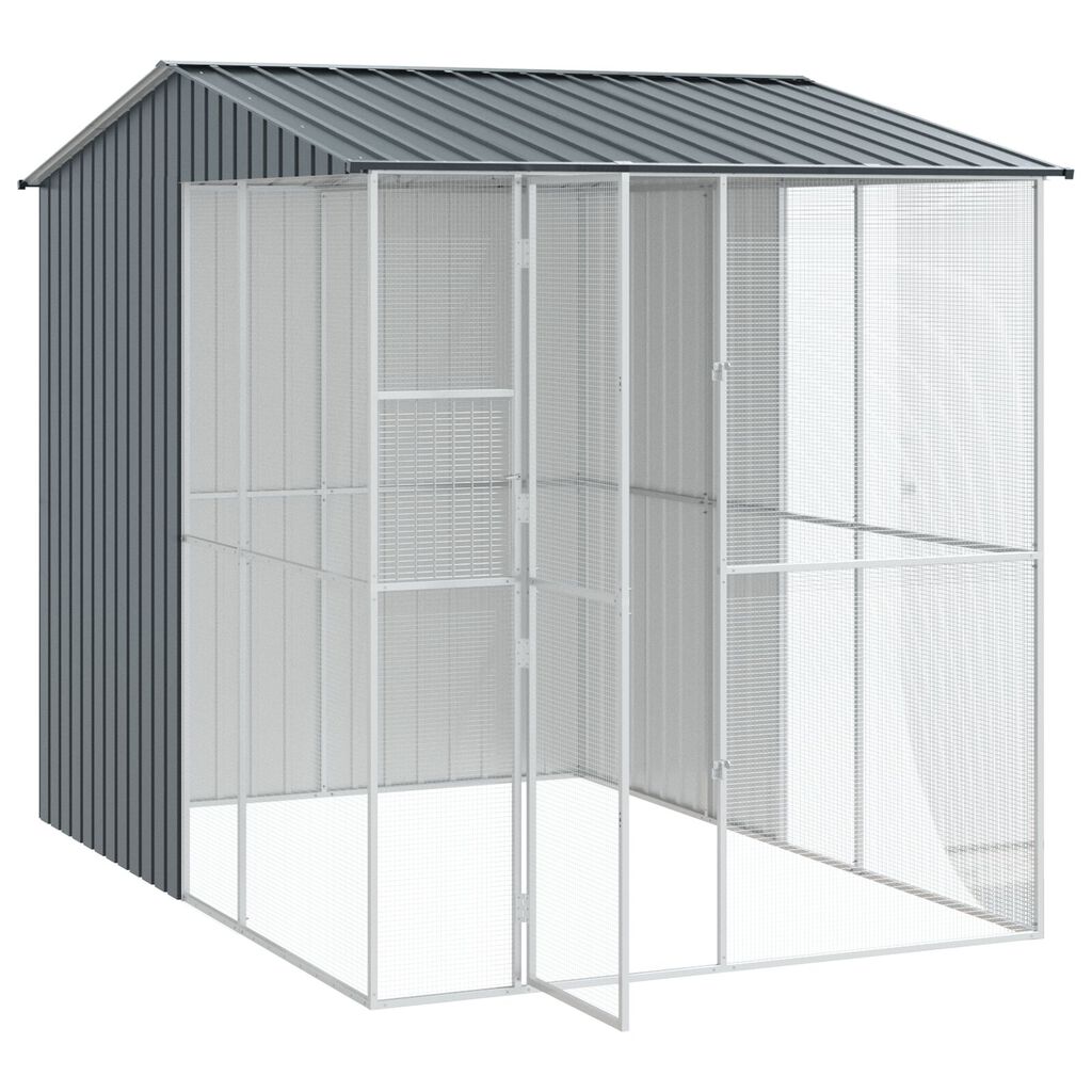 vidaXL Κλουβί Πουλιών Ανθρακί 215x310x247 εκ. Χάλυβας