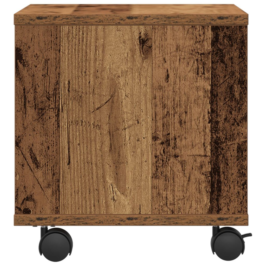 vidaXL Ράφι Εκτυπωτή με Ρόδες Παλιού Ξύλου 41x32x33,5 εκ