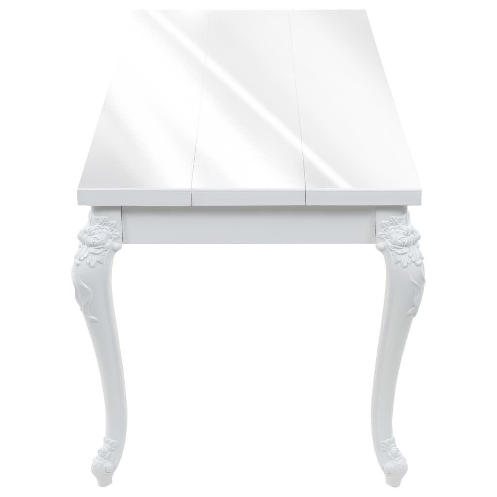 vidaXL Τραπεζαρία Γυαλιστερή Λευκή 179 x 89 x 81 εκ.