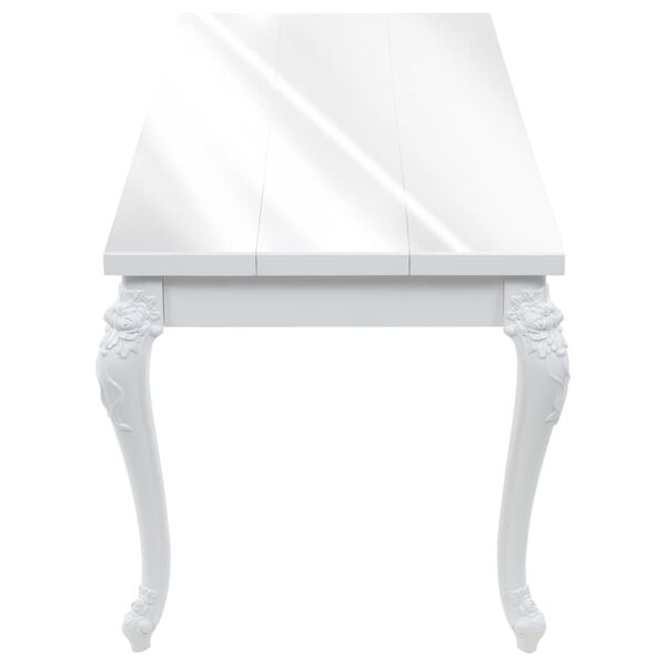 vidaXL Τραπεζαρία Γυαλιστερή Λευκή 179 x 89 x 81 εκ.