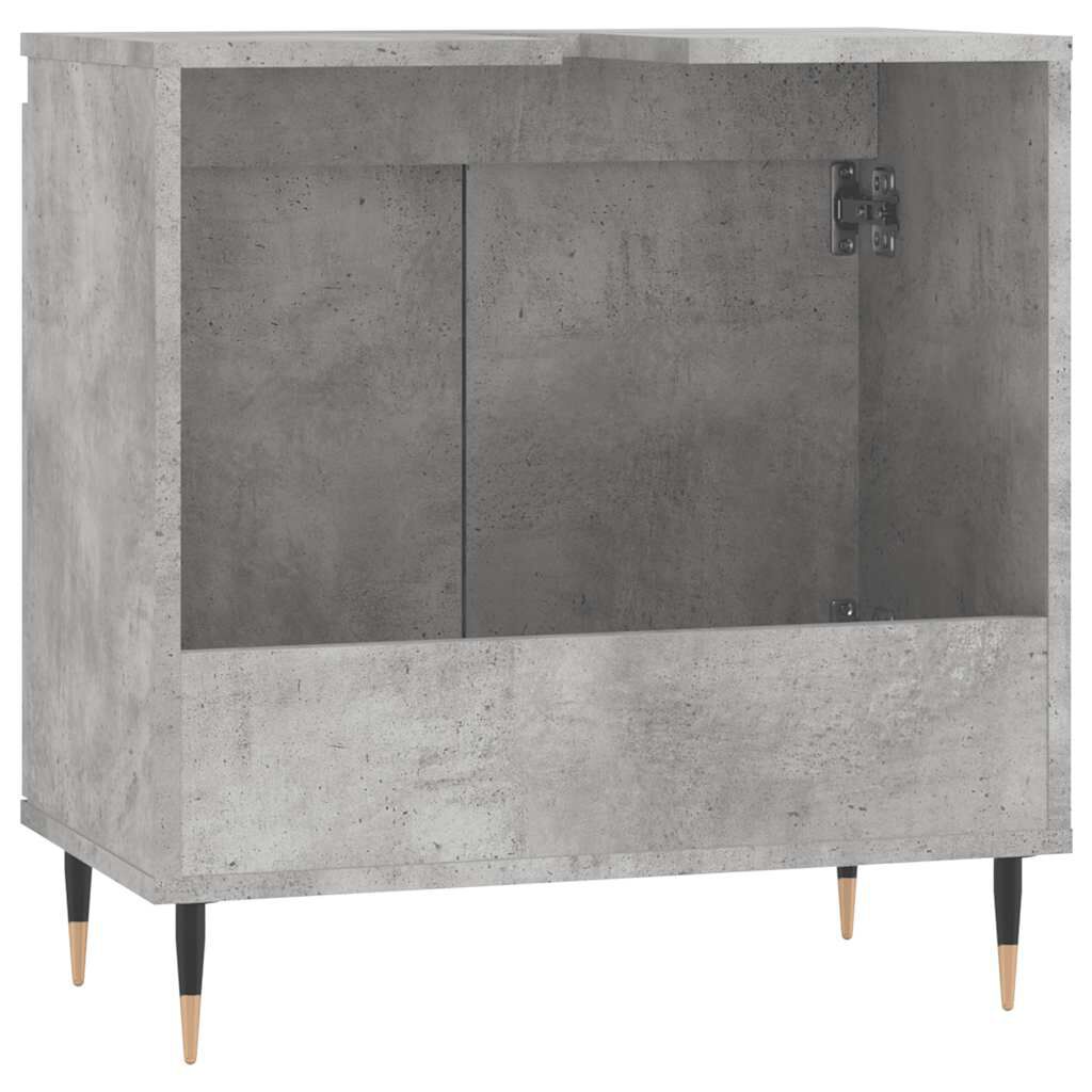 vidaXL Ντουλάπι Μπάνιου Γκρι Σκυροδεμ. 58 x 33 x 60 εκ. Επεξεργ. Ξύλο