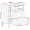 vidaXL κομοδίνο ντουλάπι ανοιχτό γκρι 50x33x60 cm μασίφ ξύλο Mango