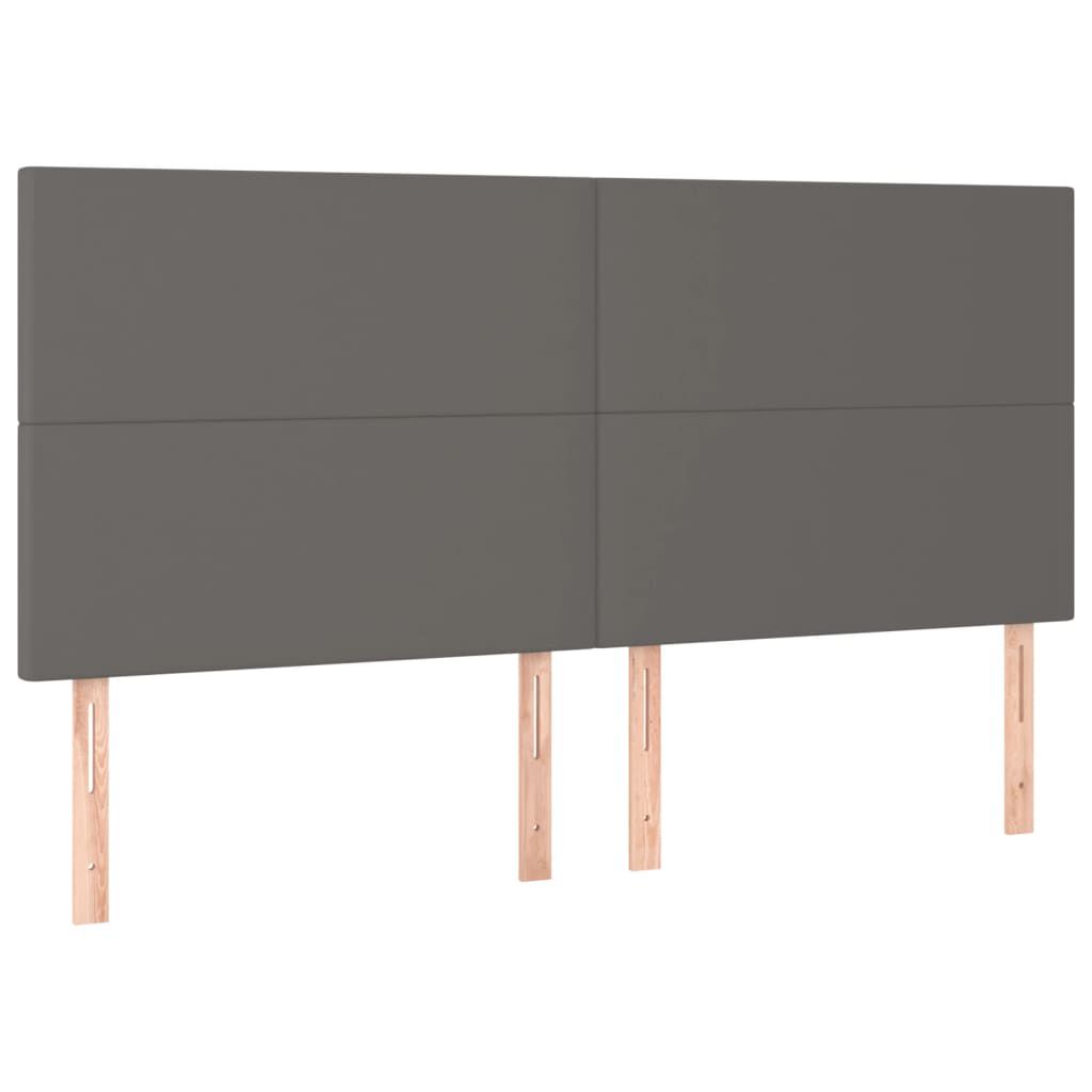 vidaXL Πλαίσιο Κρεβατιού με Κεφαλάρι Γκρι 180x200 εκ. Συνθετικό Δέρμα