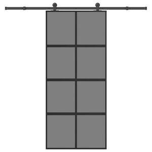 vidaXL &Sigma;&upsilon;&rho;ό&mu;&epsilon;&nu;&eta; &pi;ό&rho;&tau;&alpha; &mu;&epsilon; &sigma;&epsilon;&tau; &upsilon;&lambda;&iota;&kappa;&omicron;ύ 90x205 cm &alpha;&pi;ό &gamma;&upsilon;&alpha;&lambda;ί &kappa;&alpha;&iota; &alpha;&lambda;&omicron;&upsilon;&mu;ί&nu;&iota;&omicron;