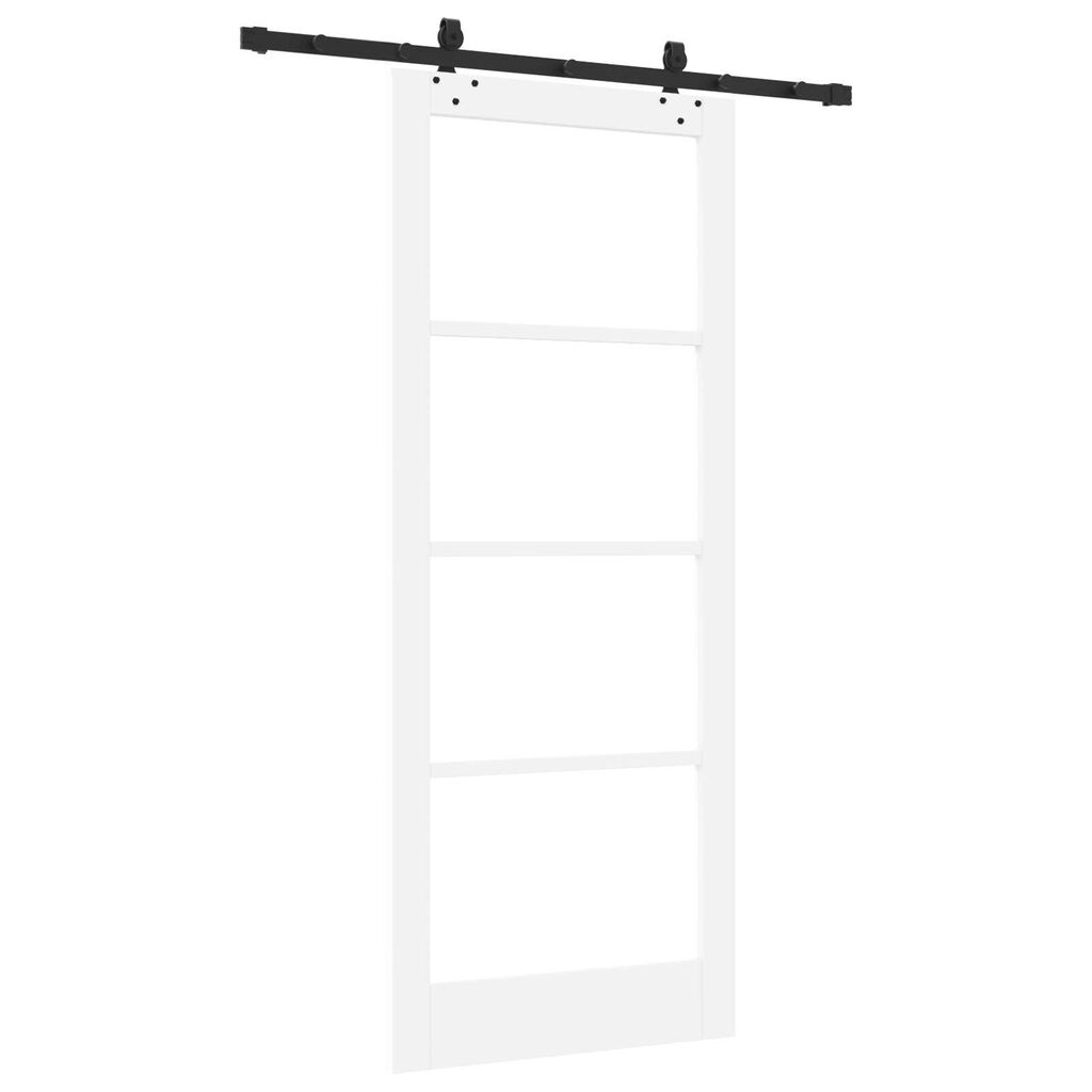vidaXL Συρόμενη Πόρτα Λευκό 86 x 211 cm Ξύλο και μέταλλο