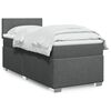 vidaXL Κρεβάτι Boxspring με Στρώμα Σκούρο Γκρι 100x200 εκ. Υφασμάτινο