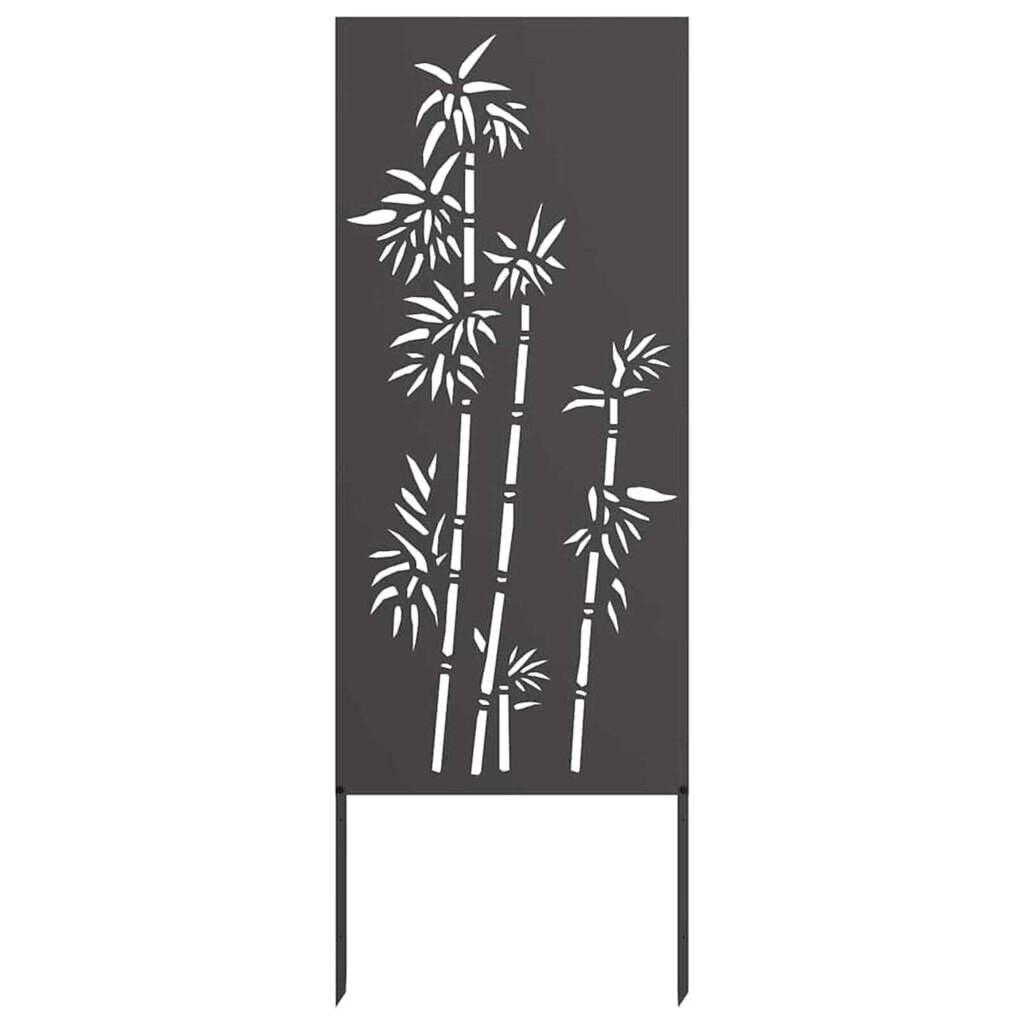 vidaXL Οθόνη Ιδιωτικότητας Κήπου Floral Μαύρο 50 x 140 εκ