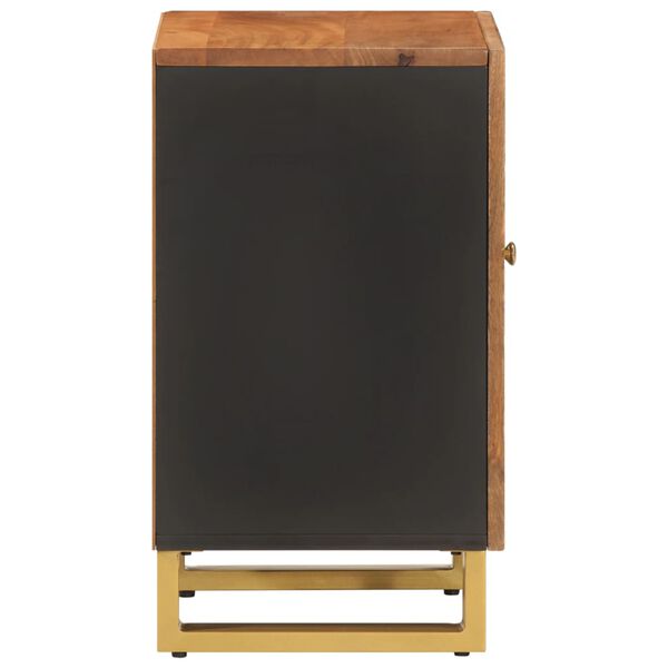 vidaXL Ντουλάπι Μπάνιου Καφέ/Μαύρο 38x33,5x58 εκ. Μασίφ Ξύλο Μάνγκο