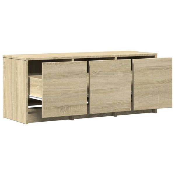 vidaXL Έπιπλο Τηλεόρασης με LED Sonoma Δρυς 97x34x40 εκ. Επεξ. Ξύλο