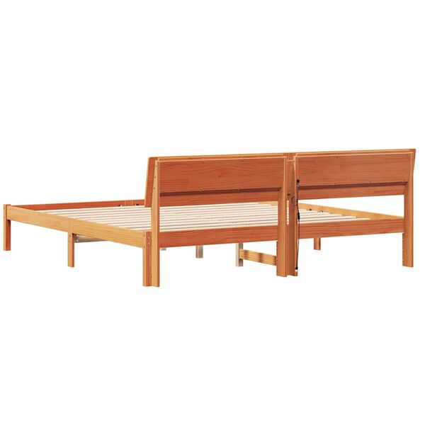 vidaXL Σκελετός Κρεβατιού Καφέ κεριού 180 x 200 cm Μασίφ ξύλο πεύκου