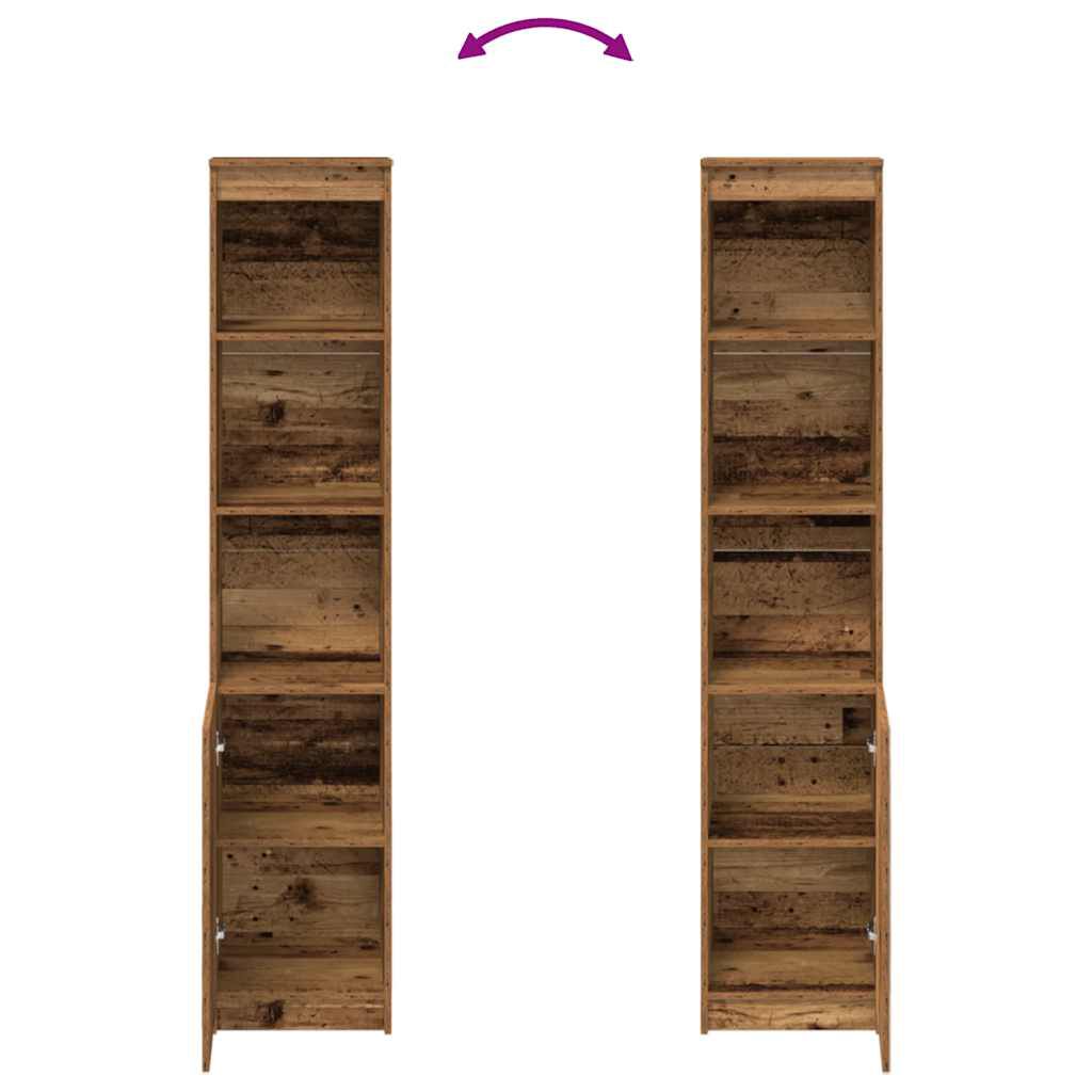 vidaXL Ντουλάπι Όψη Παλαιού Ξύλου 37,5x35x180 εκ. Επεξεργασμένο Ξύλο