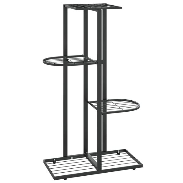 vidaXL Ανθοστήλη 4 Επιπέδων Μαύρη 43 x 22 x 76 εκ. Μεταλλική