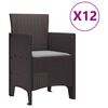 vidaXL Σέτ φαγητού για κήπο 13 pcs Καφέ Rattan Polt