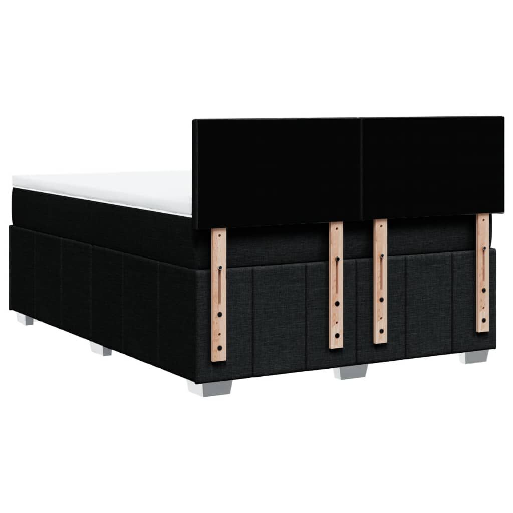 vidaXL Κρεβάτι Boxspring με Στρώμα Μαύρο 160x200 εκ. Υφασμάτινο