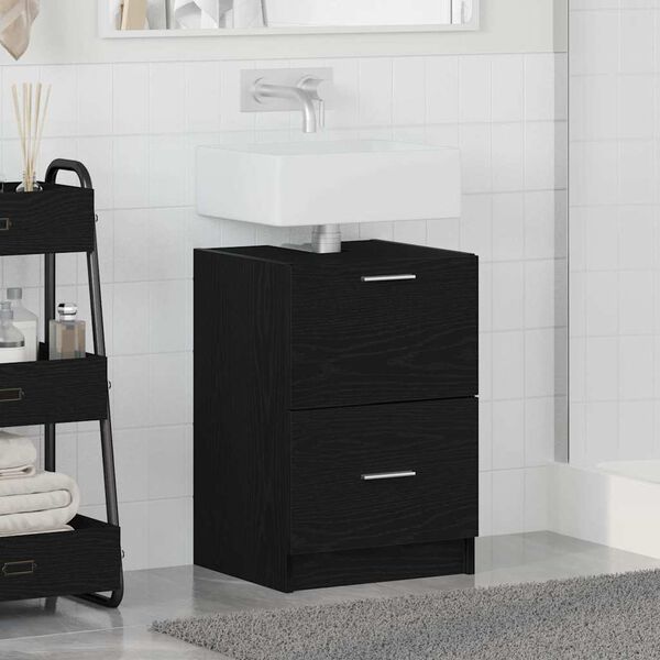 vidaXL Ντουλάπι Νεροχύτη Μαύρη Οξυά 40 x 37 x 59 cm Επεξεργασμένο ξύλο