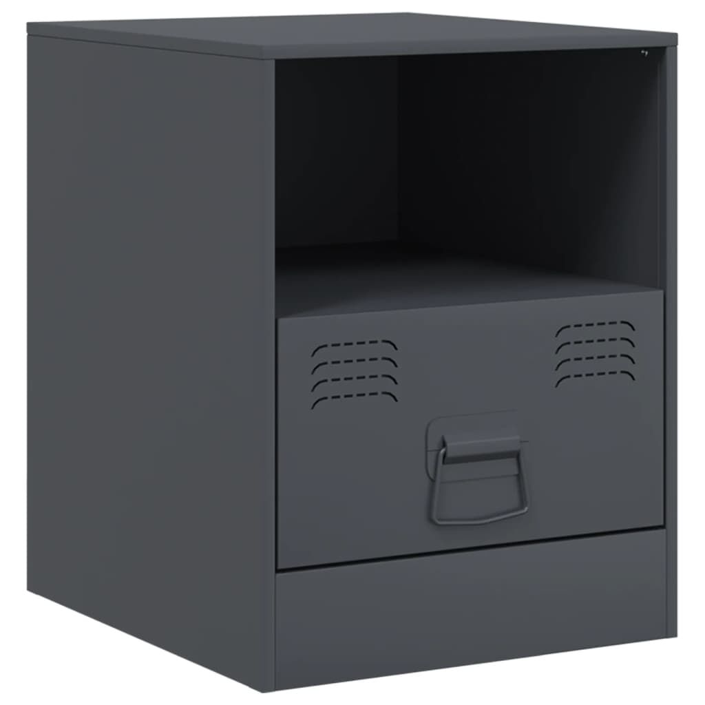 vidaXL Κομοδίνο Ανθρακί 34,5 x 39 x 44 εκ. από Χάλυβα
