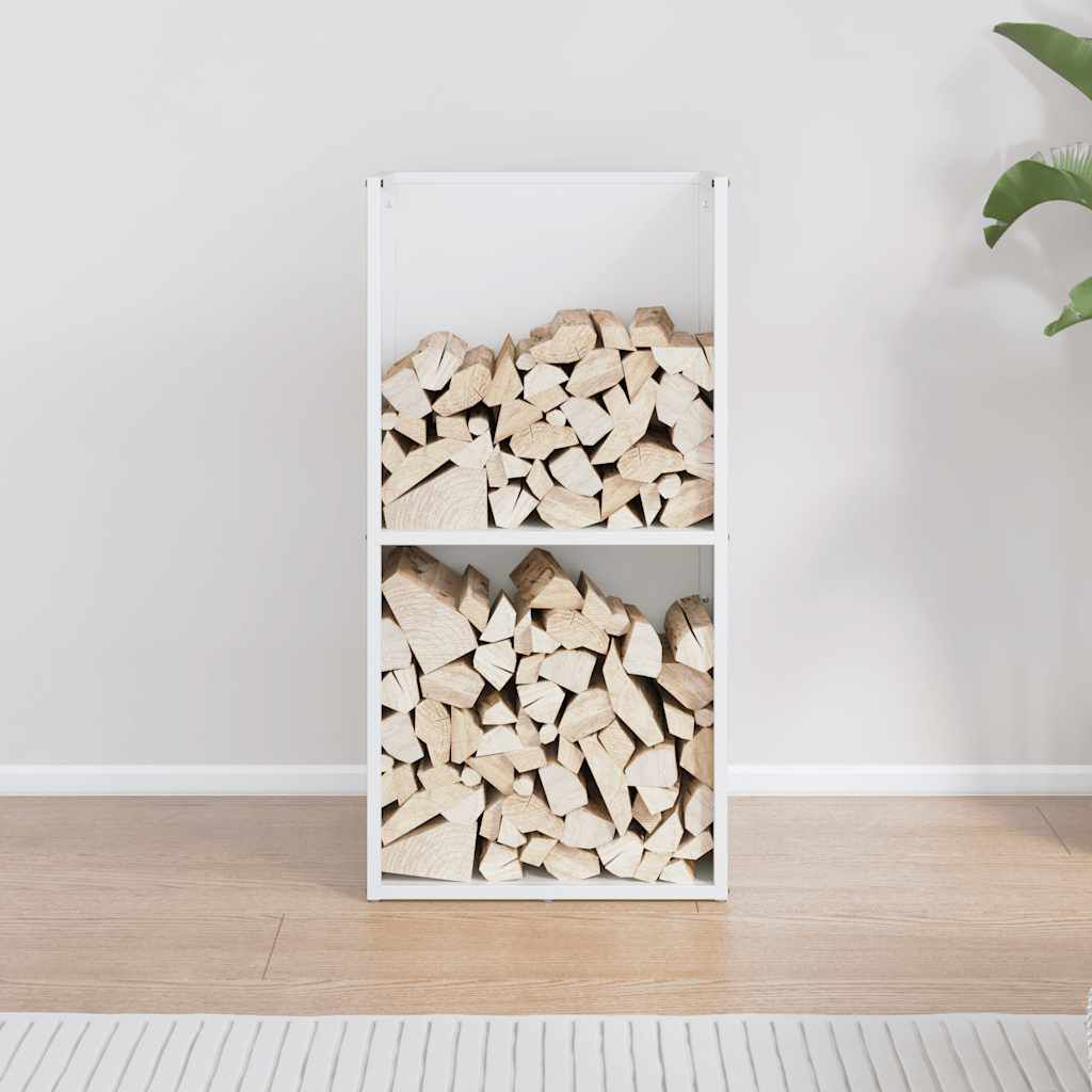 vidaXL Ράφι Καυσόξυλων Λευκό 40x30x80 εκ. Χάλυβας ψυχρής έλασης