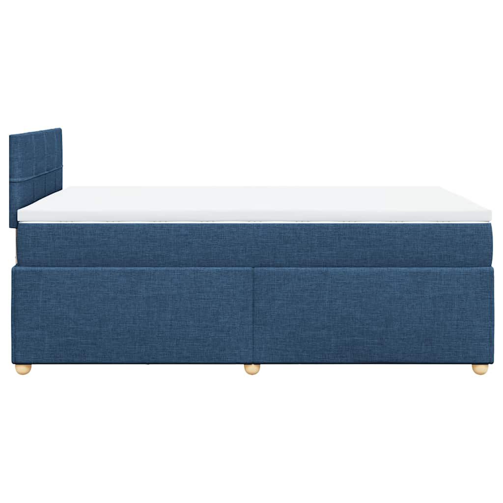 vidaXL Κρεβάτι Boxspring με Στρώμα Μπλε 120x190 εκ. Υφασμάτινο