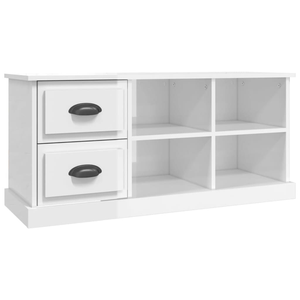 vidaXL Έπιπλο Τηλεόρασης Γυαλ. Λευκό 102x35,5x47,5 εκ. Επεξεργ. Ξύλο