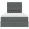vidaXL Κρεβάτι με αποθηκευτικό χώρο και LED Σκούρο Γκρι 120 x 190 cm