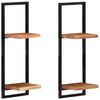 vidaXL Ράφια Τοίχου 2 Τεμ. 25x25x75 εκ. Μασίφ Ξύλο Ακακίας & Ατσάλι