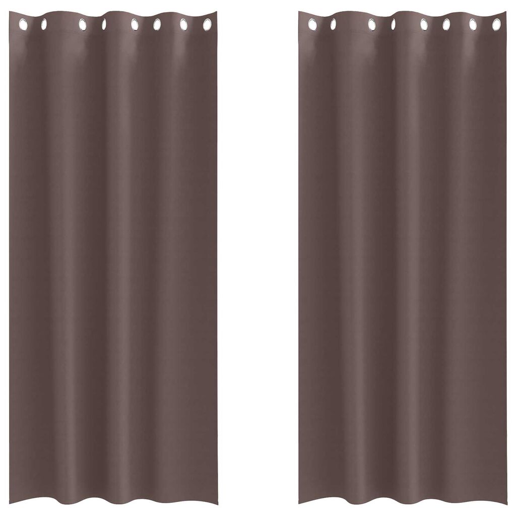 vidaXL Κουρτίνες 2 pcs Σκούρο καφέ Σκούρο καφέ 225 x 140 εκ.