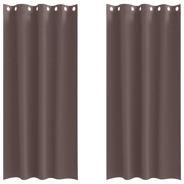 vidaXL Κουρτίνες 2 pcs Σκούρο καφέ Σκούρο καφέ 225 x 140 εκ.