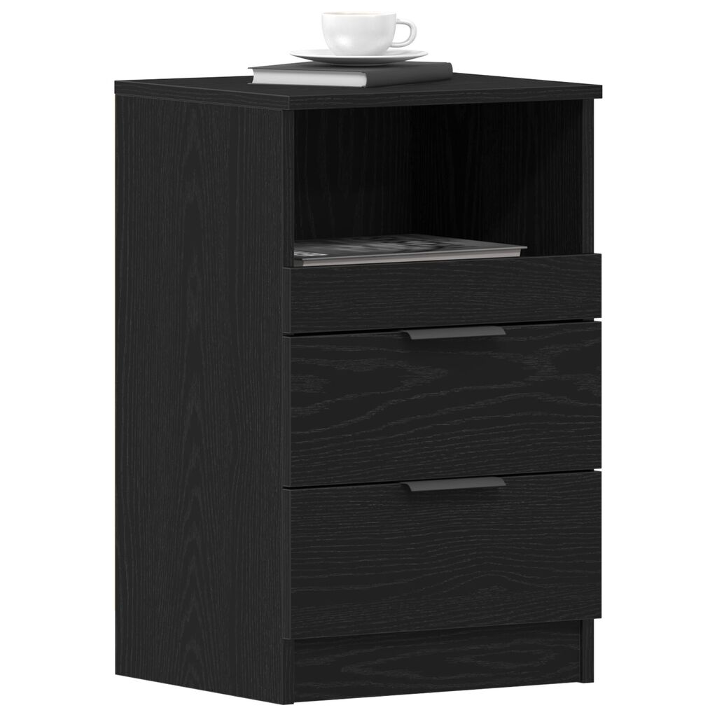 κομοδίνο vidaXL Μαύρο Δρυς 40x35x65 εκ Made of Engineered Wood