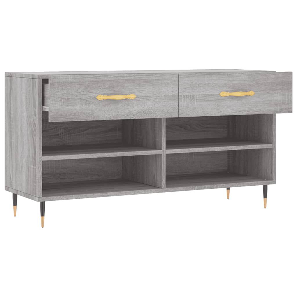 vidaXL Παπουτσοθήκη Γκρι Sonoma 102x35x55 εκ. από Επεξεργασμένο Ξύλο