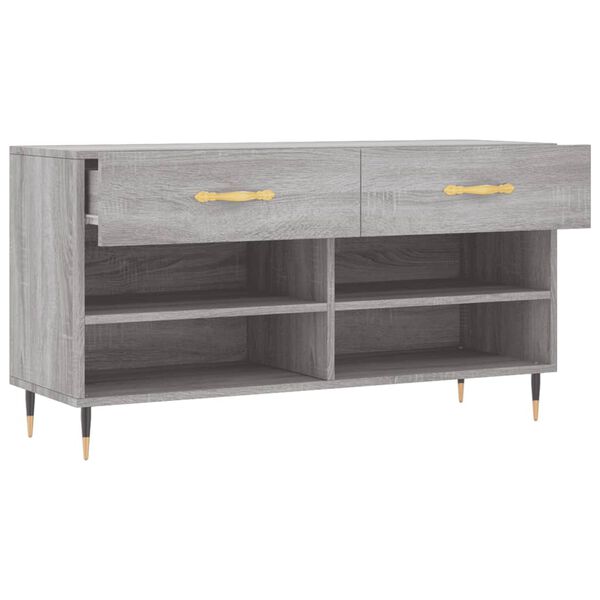 vidaXL Παπουτσοθήκη Γκρι Sonoma 102x35x55 εκ. από Επεξεργασμένο Ξύλο