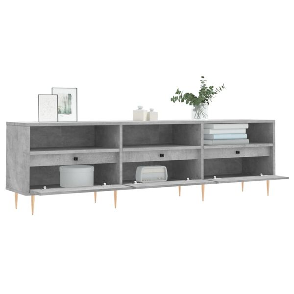 vidaXL Έπιπλο Τηλεόρασης Γκρι Σκυρ. 150x30x44,5 εκ. Επεξ. Ξύλο