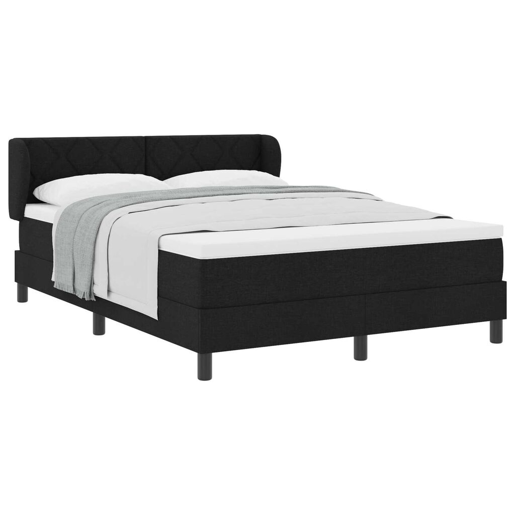 vidaXL Κρεβάτι box spring με στρώμα Μαύρο 140 x 200 cm ύφασμα