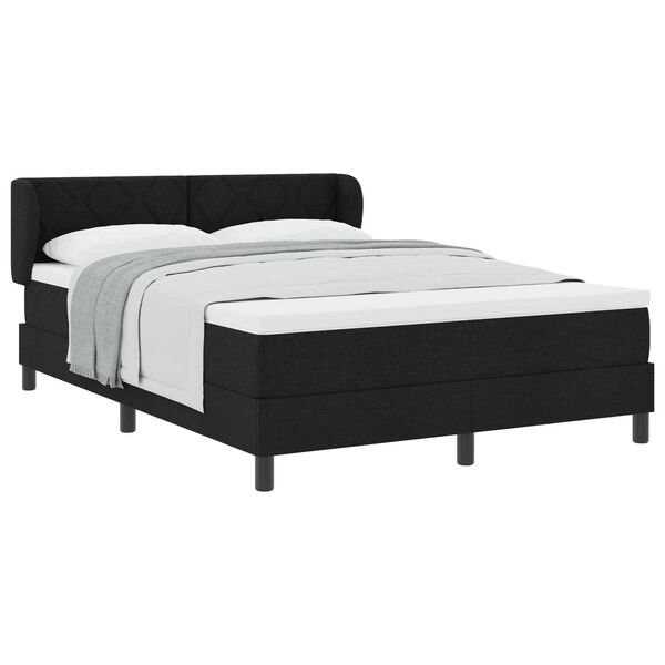 vidaXL Κρεβάτι box spring με στρώμα Μαύρο 140 x 200 cm ύφασμα