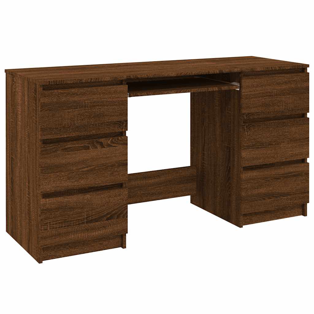 vidaXL Γραφείο Καφέ Δρυς 140 x 50 x 77 εκ. από Επεξεργασμένο Ξύλο