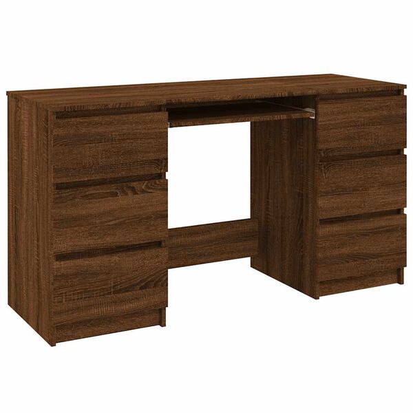 vidaXL Γραφείο Καφέ Δρυς 140 x 50 x 77 εκ. από Επεξεργασμένο Ξύλο