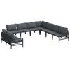 vidaXL &Sigma;&epsilon;&tau; &Kappa;&alpha;&nu;&alpha;&pi;έ &Kappa;ή&pi;&omicron;&upsilon; &mu;&epsilon; &mu;&alpha;&xi;&iota;&lambda;ά&rho;&iota; 9 pcs &Mu;&alpha;ύ&rho;&omicron; &Alpha;&tau;&sigma;ά&lambda;&iota;