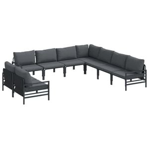 vidaXL &Sigma;&epsilon;&tau; &Kappa;&alpha;&nu;&alpha;&pi;έ &Kappa;ή&pi;&omicron;&upsilon; &mu;&epsilon; &mu;&alpha;&xi;&iota;&lambda;ά&rho;&iota; 9 pcs &Mu;&alpha;ύ&rho;&omicron; &Alpha;&tau;&sigma;ά&lambda;&iota;