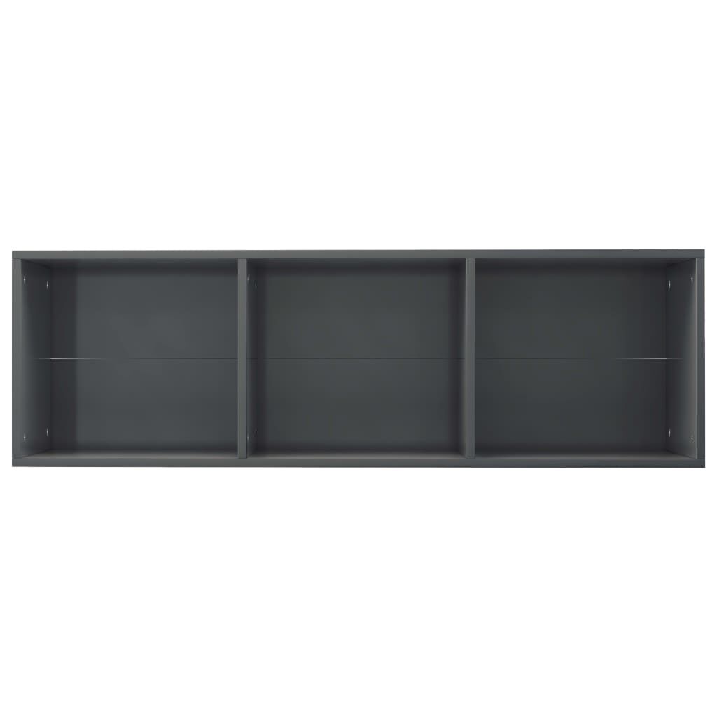 vidaXL Βιβλιοθήκη/Έπιπλο TV Γυαλιστερό Γκρι 36x30x114 εκ. Επεξ. Ξύλο