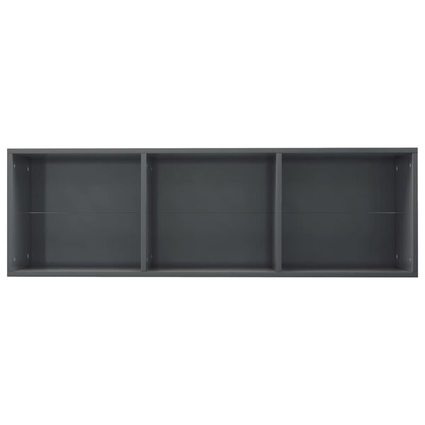 vidaXL Βιβλιοθήκη/Έπιπλο TV Γυαλιστερό Γκρι 36x30x114 εκ. Επεξ. Ξύλο