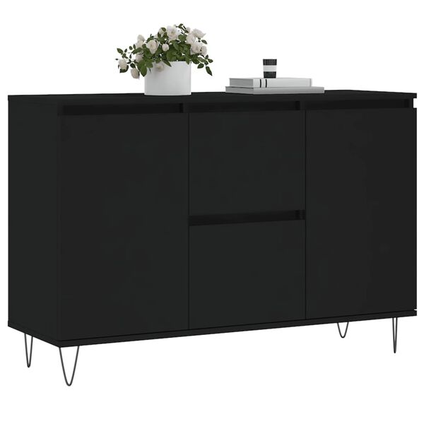 vidaXL Μπουφές Μαύρος 101,5 x 35 x 70 εκ. από Επεξεργασμένο Ξύλο