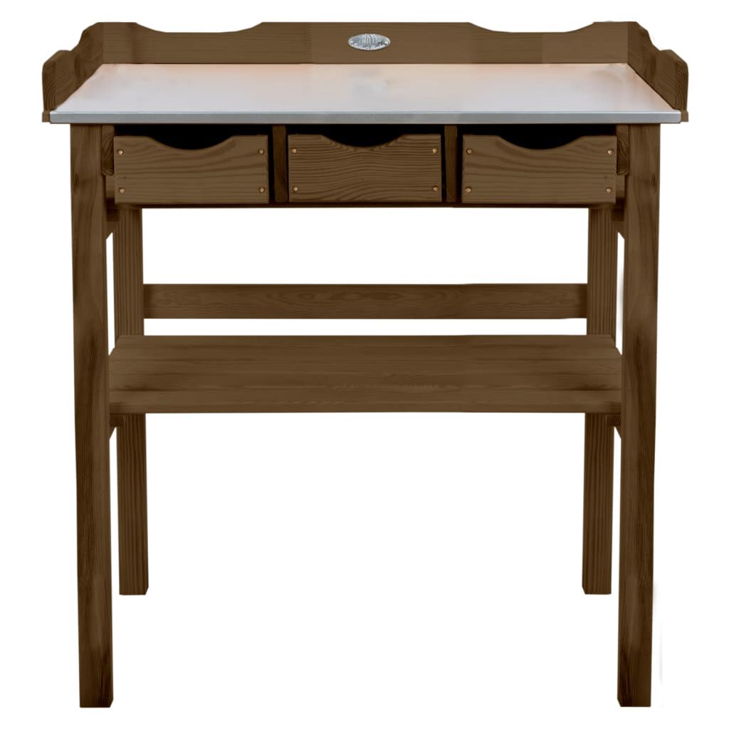 Esschert Design Τραπέζι Κηπουρικής Καφέ με Συρτάρια