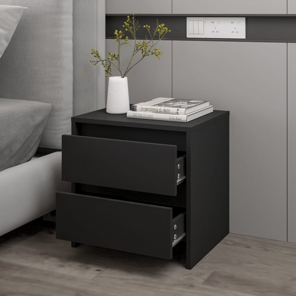 vidaXL Κομοδίνο Μαύρο 45 x 34,5 x 44,5 εκ. από Μοριοσανίδα