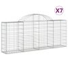 vidaXL Συρματοκιβώτια Τοξωτά 7 τεμ. 200x30x80/100 εκ. Γαλβαν. Ατσάλι