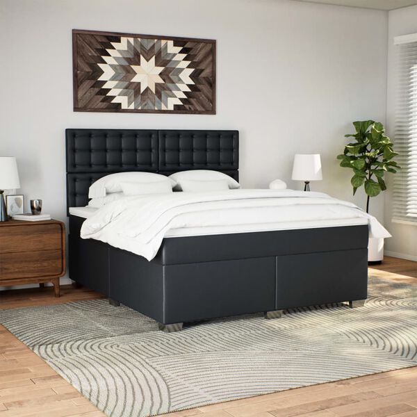 vidaXL &Kappa;&rho;&epsilon;&beta;ά&tau;&iota; Boxspring &mu;&epsilon; &Sigma;&tau;&rho;ώ&mu;&alpha; &Mu;&alpha;ύ&rho;&omicron; 180x200&epsilon;&kappa;.&alpha;&pi;ό &Sigma;&upsilon;&nu;&theta;&epsilon;&tau;&iota;&kappa;ό &Delta;έ&rho;&mu;&alpha;
