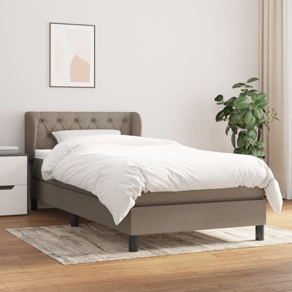 vidaXL &Kappa;&rho;&epsilon;&beta;ά&tau;&iota; Boxspring &mu;&epsilon; &Sigma;&tau;&rho;ώ&mu;&alpha; Taupe 80x200 &epsilon;&kappa;. &Upsilon;&phi;&alpha;&sigma;&mu;ά&tau;&iota;&nu;&omicron;