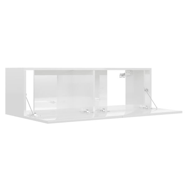 vidaXL Έπιπλο Τηλεόρασης Γυαλιστερό Λευκό 100x30x30 εκ. από Επεξ. Ξύλο