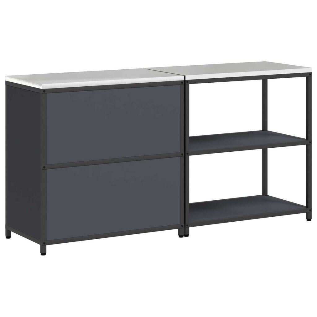 vidaXL Σετ Αποθήκευσης Κουζίνας 2 pcs Ανθρακί 150 x 50 x 92 εκ.