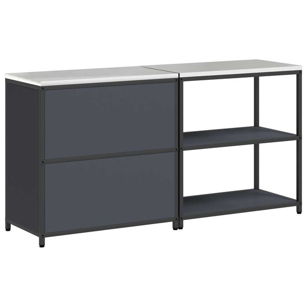 vidaXL Σετ Αποθήκευσης Κουζίνας 2 pcs Ανθρακί 150 x 50 x 92 εκ.
