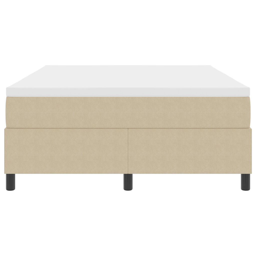 vidaXL Κρεβάτι Box Spring με Στρώμα Ανοιχτό Πράσινο Γκρι 140x200 cm Ύφασμα Κορονάκι